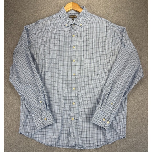 Peter Millar Other - Peter Millar Shirt Mens XL Blue‎ Plaid Summer Comfort Performance Long Sleeve
